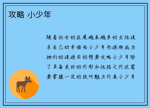 攻略 小少年